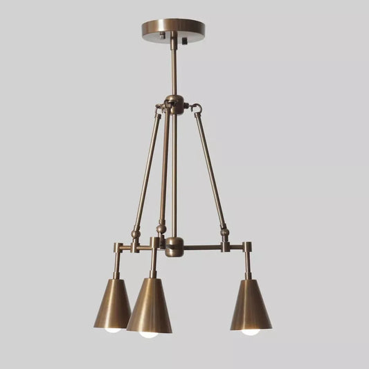 Three Light Brass Pendant Sputnik Chandelier