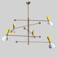 10-Light Shade Pendant | Mid Century Modern Brass Sputnik Chandelier Fixture