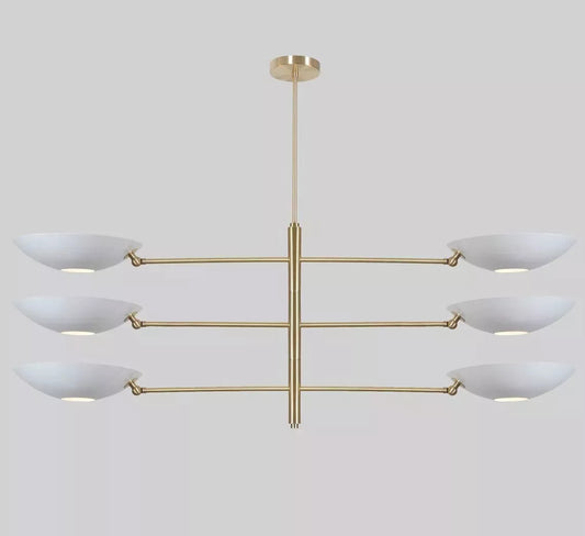 Iconic 6-Arm Mid-Century Brass Sputnik Chandelier