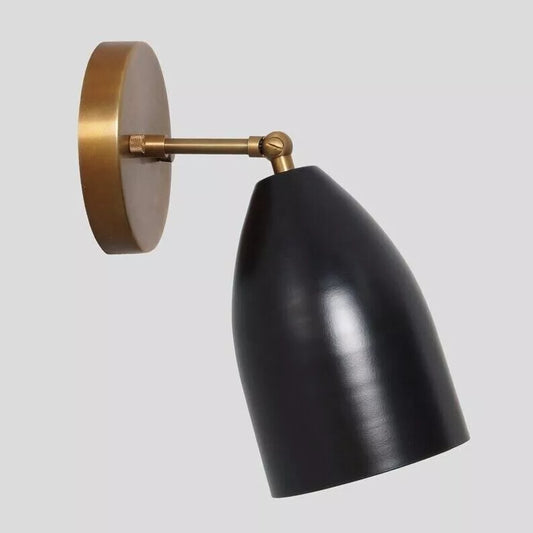 Articulated Brass Sconce with Two Milky Matte White Globes