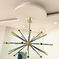 Mid Century Modern Brass Sputnik Chandelier 36 Arms Starburst Ceiling Fixture